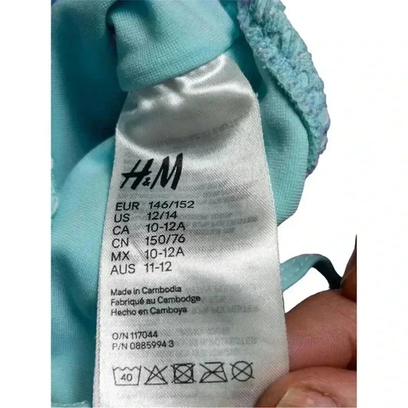 H&M Girls Lace-Patterned Bikini 12-14 Multicolor Flounce 2 Piece Set - Picture 4 of 5